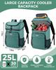 BAGLHER Cooler Backpack 30 Cans, Leakproof Waterproof Cooler Bag with 5 Reusable Ice Pack for Camping, Beach, Hiking, Green view 2