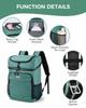 BAGLHER Cooler Backpack 30 Cans, Leakproof Waterproof Cooler Bag with 5 Reusable Ice Pack for Camping, Beach, Hiking, Green view 3