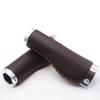 BBxunsless Mountain Bike Handlebar Lever Grips Vintage Handmade Leather Bike Grips Handlebar Inner Diameter 22.2mm Length 135mm for MTB BMX Mountain Bike (Brown-B) view 1