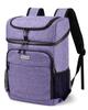 BAGLHER Cooler Backpack 30 Cans, Leakproof Waterproof Cooler Bag with 5 Reusable Ice Pack for Camping, Beach, Hiking, Purple view 1