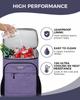 BAGLHER Cooler Backpack 30 Cans, Leakproof Waterproof Cooler Bag with 5 Reusable Ice Pack for Camping, Beach, Hiking, Purple view 4