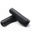 BBxunsless Mountain Bike Handlebar Lever Grips Vintage Handmade Leather Bike Grips Handlebar Inner Diameter 22.2mm Length 135mm for MTB BMX Mountain Bike (Black-A) view 1