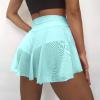 Womens Dance Booty Shorts Sexy High Waisted Pleated Tennis Skirts Ruffled Sheer Hot Short Pant Athletic Golf Yoga Shorts Blue view 2