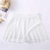 Womens Dance Booty Shorts Sexy High Waisted Pleated Tennis Skirts Ruffled Sheer Hot Short Pant Athletic Golf Yoga Shorts White view 3