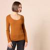 Amazon Essentials Women's Long-Sleeve Sweater Fine Gauge Stretch Scoop Neck, Available in Plus Sizes, Dark Caramel, Medium view 2