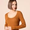 Amazon Essentials Women's Long-Sleeve Sweater Fine Gauge Stretch Scoop Neck, Available in Plus Sizes, Dark Caramel, Medium view 4