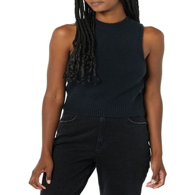 Amazon Essentials Women's Boucle Sweater Tank Top (Previously Daily Ritual), Black, Large