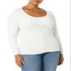 Amazon Essentials Women's Long-Sleeve Sweater Fine Gauge Stretch Scoop Neck, Available in Plus Sizes, Ivory, 3X view 1