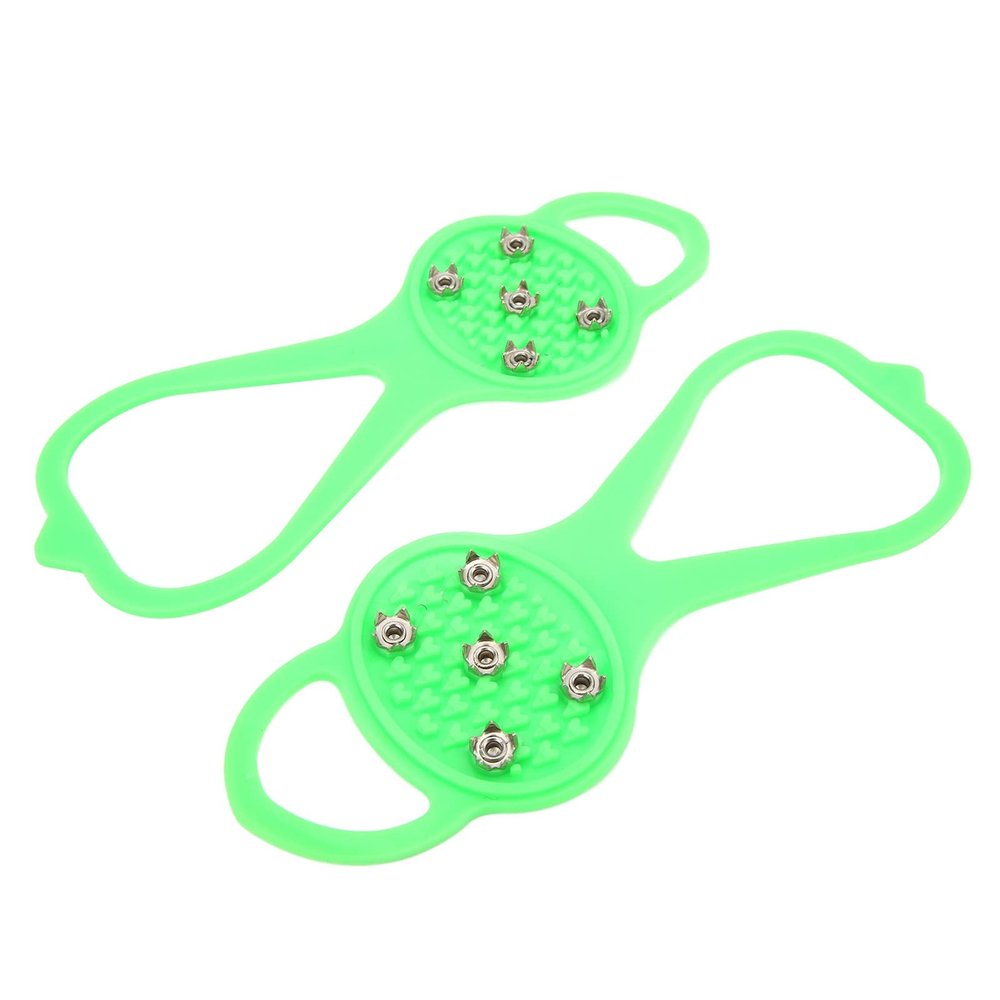 01 02 015 5 Teeth Ice Claw, Strong Grip 5 Teeth Ice Grips Cleats for Outdoor for Ice Fishing(Green, M)