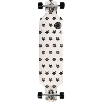 Joyride Tiger Pattern Drop Through Complete Longboard Skateboard -39 White/Black