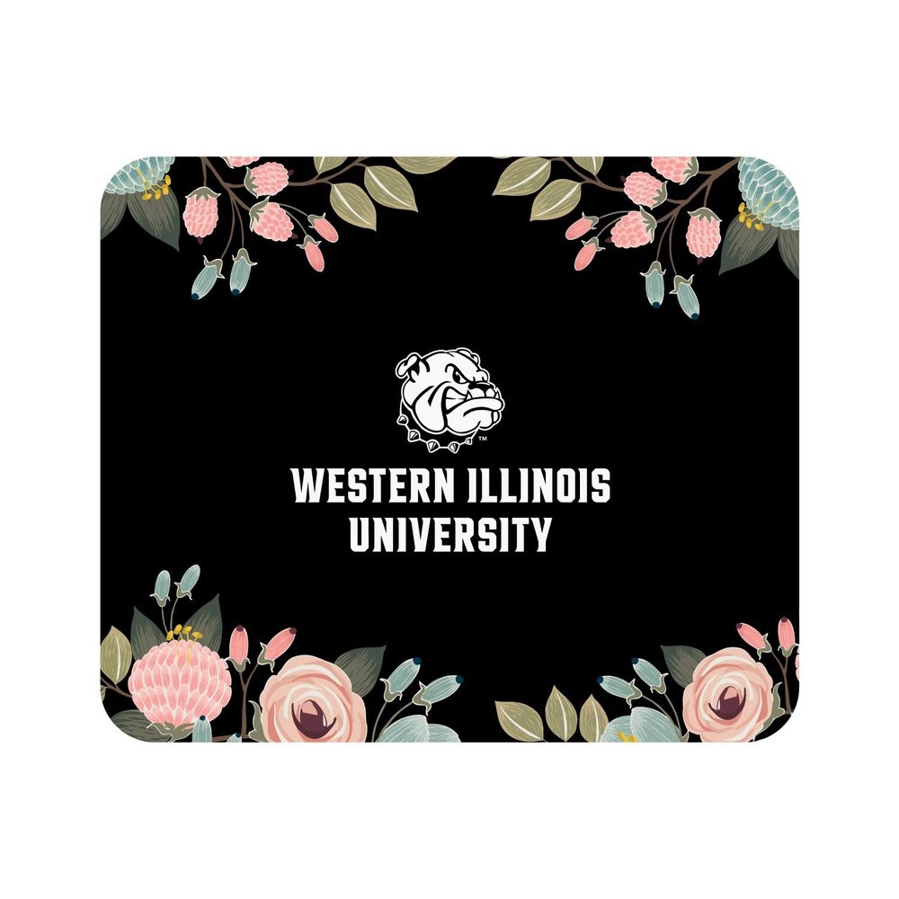 Mouse Pad, Fabric, Western Illinois University Standard/Floral Pink