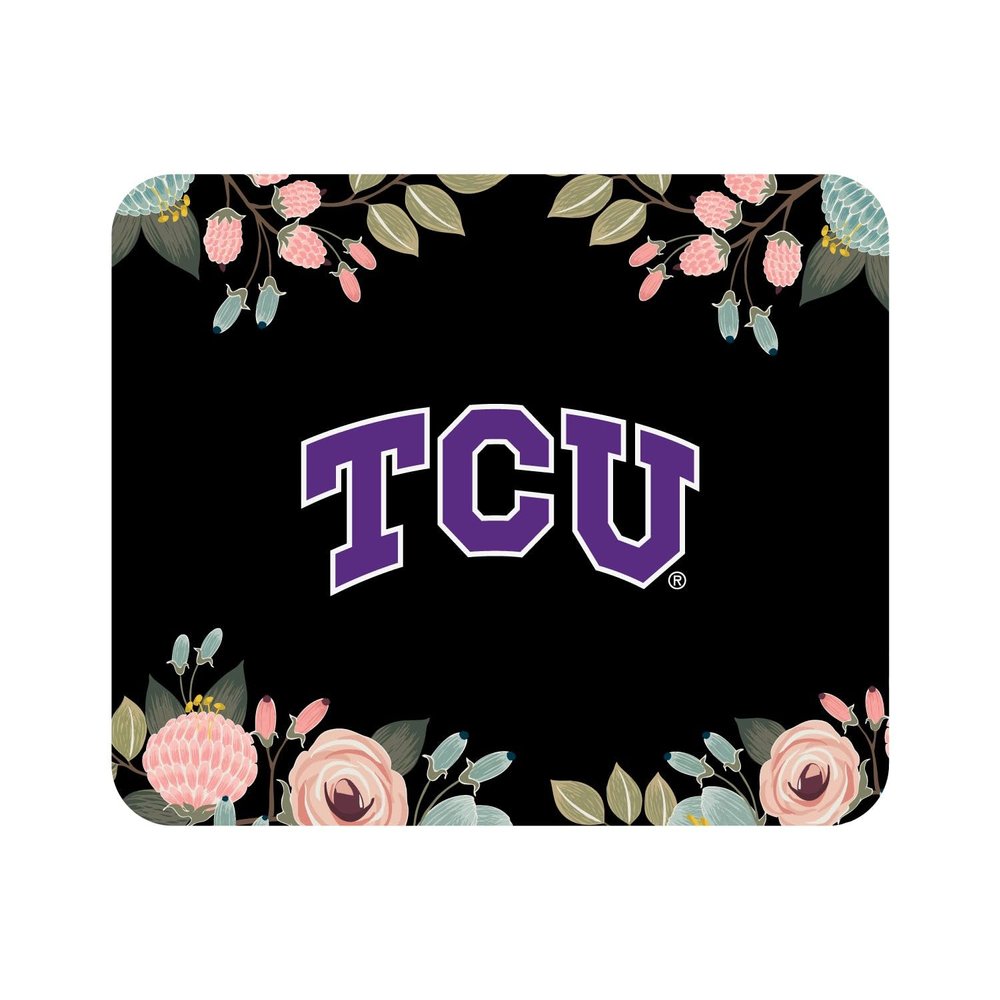 Mouse Pad, Fabric, Texas Christian University Standard/Floral Pink