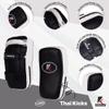 Kruzak Muay Thai Kick Pad for Training, Kicking Strike Shield for Kickboxing Martial Arts Sparring Taekwondo Muay Thai MMA Karate and Combat Sports (Black/White Pack of 2) view 2