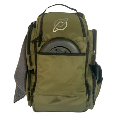 Discology Disc Golf IZZO Bag - Disc Golf Backpack - 28+ Disc Capacity - Large Storage Capacity - Durable, Water and Tear Resistant - Pro Quality Built to Last - (Green/Black)