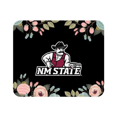 Mouse Pad, Fabric, New Mexico State University Standard/Floral Pink
