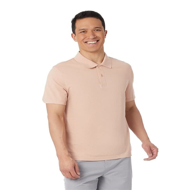 32 Degrees Mens Regular-Fit Short Sleeve Cotton Pique Polo Shirt, English Tea, Small