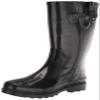 Western Chief Women Solid Tall Waterproof Rain Boot, Black Gloss, 7 view 1