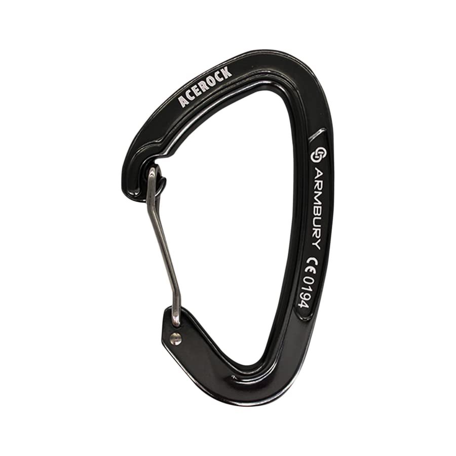ARMBURY Climbing Acerock Wire Carabiner - Heavy Duty Keylock Nose Quick Release Wire Gate Carabiner Ideal for Sport and Trad Climbing Multifunctional Large Clip for Camping Hiking Hammocks - Gray