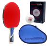 Counterstrike Karma Ping Pong Paddle Set | 6 Balls | Hard Protective Case | Professional Table Tennis Paddle | ITTF Approved | (Blue Matte Fiber) view 1