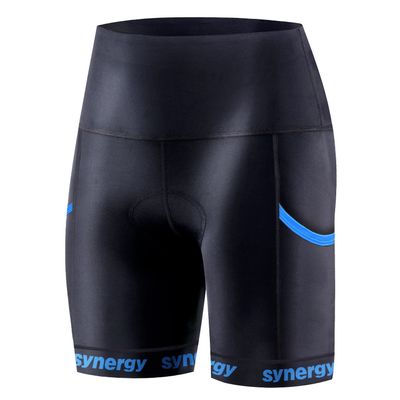 Synergy Women's Race Wide Band Tri Shorts (Black/Ocean, XX-Large)