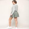 MBJ WB2382 Women's Casual Mini Flared Plain Pleated Skater Skirt with Shorts L Grey view 3