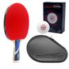 Counterstrike Karma Ping Pong Paddle Set | 6 Balls | Hard Protective Case | Professional Table Tennis Paddle | ITTF Approved | (Black Matte Fiber) view 1