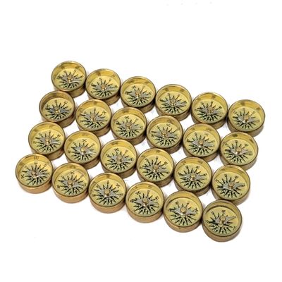 Survival Button Compass | Small, Inexpensive, Air-damped Brass Compasses | Great for Survival Kits, School Teaching Projects, Jewelry Making, Camping, and Hiking (Small - 24 Pieces)