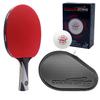 Counterstrike Rally Bandit Ping Pong Paddle Set | 6 Balls | Hard Protective Case | Professional Table Tennis Paddle | ITTF Approved | (Black Matte Fiber) view 1