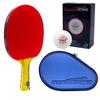 Counterstrike Alpha Dog Ping Pong Paddle Set | 6 Balls | Hard Protective Case | Professional Table Tennis Paddle | ITTF Approved | (Blue Matte Fiber) view 1