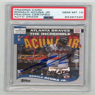 Ronald Acuna Jr 2021 Topps Project 70 Autographed Card #286 - PSA/DNA 10
