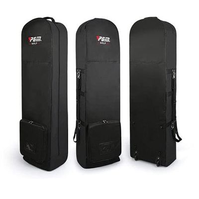Golf Aviation Bag Women Men Lightweight Golf Air Bag Waterproof Nylon with Wheel Convenient Package Foldable Golf Clubs Bags Travel Protective Cover (Black)