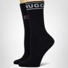 HUGO womens Two Pack Logo Detail Soft Cotton Casual Sock, Metal Black, 3 9 US view 2