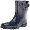 Western Chief Women Solid Mid Height Waterproof Rain Boot, Navy Gloss, 6 view 1