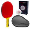 Counterstrike Alpha Dog Ping Pong Paddle Set | 6 Balls | Hard Protective Case | Professional Table Tennis Paddle | ITTF Approved | (Black Matte Fiber) view 1