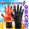 ink2055 Winter Warm Windproof Non-Slip Touch Screen Gloves Outdoor Black M view 2