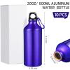CHENGU 10 Pcs Aluminum Water Bottle 20 oz Reusable Bottles Lightweight Leak Proof Aluminum Sports Travel Bottles with Twist Cap Buckle for Gym, Hiking, Cycling, Camping, Fishing (Blue) view 2