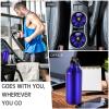 CHENGU 10 Pcs Aluminum Water Bottle 20 oz Reusable Bottles Lightweight Leak Proof Aluminum Sports Travel Bottles with Twist Cap Buckle for Gym, Hiking, Cycling, Camping, Fishing (Blue) view 4