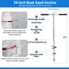 Boat Sand Anchor, 34"/46" 316 Stainless Steel PWC Sand Anchors Ideal for Pontoon, Kayak Jet Ski Keeps Securely Near Sandbar Beach or Shallow Water, Detachable Design with Gift Handbag Packaging view 2