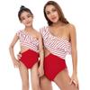 Mommy and Me Swimsuits Matching One Piece Ruffle Leaves Printed Monokini Bathing Beach Mother Daughter Family Matching Swimwear red Ruffle 9-10 Years view 3