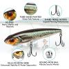 TRUSCEND Fishing Lures with BKK Hooks, Pencil Plopper Fishing Lures for Bass Catfish Pike Perch, Bass Bait Lure with Propeller Tail, Pencil Floating Lure view 2