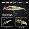 TRUSCEND Fishing Lures with BKK Hooks, Pencil Plopper Fishing Lures for Bass Catfish Pike Perch, Bass Bait Lure with Propeller Tail, Pencil Floating Lure view 4