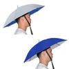 NEW-Vi Umbrella Hat Adult and Kids Folding Cap for Beach Fishing Golf Party Headwear (Silver and Blue 2PCS) view 1