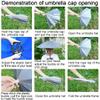 NEW-Vi Umbrella Hat Adult and Kids Folding Cap for Beach Fishing Golf Party Headwear (Silver and Blue 2PCS) view 3