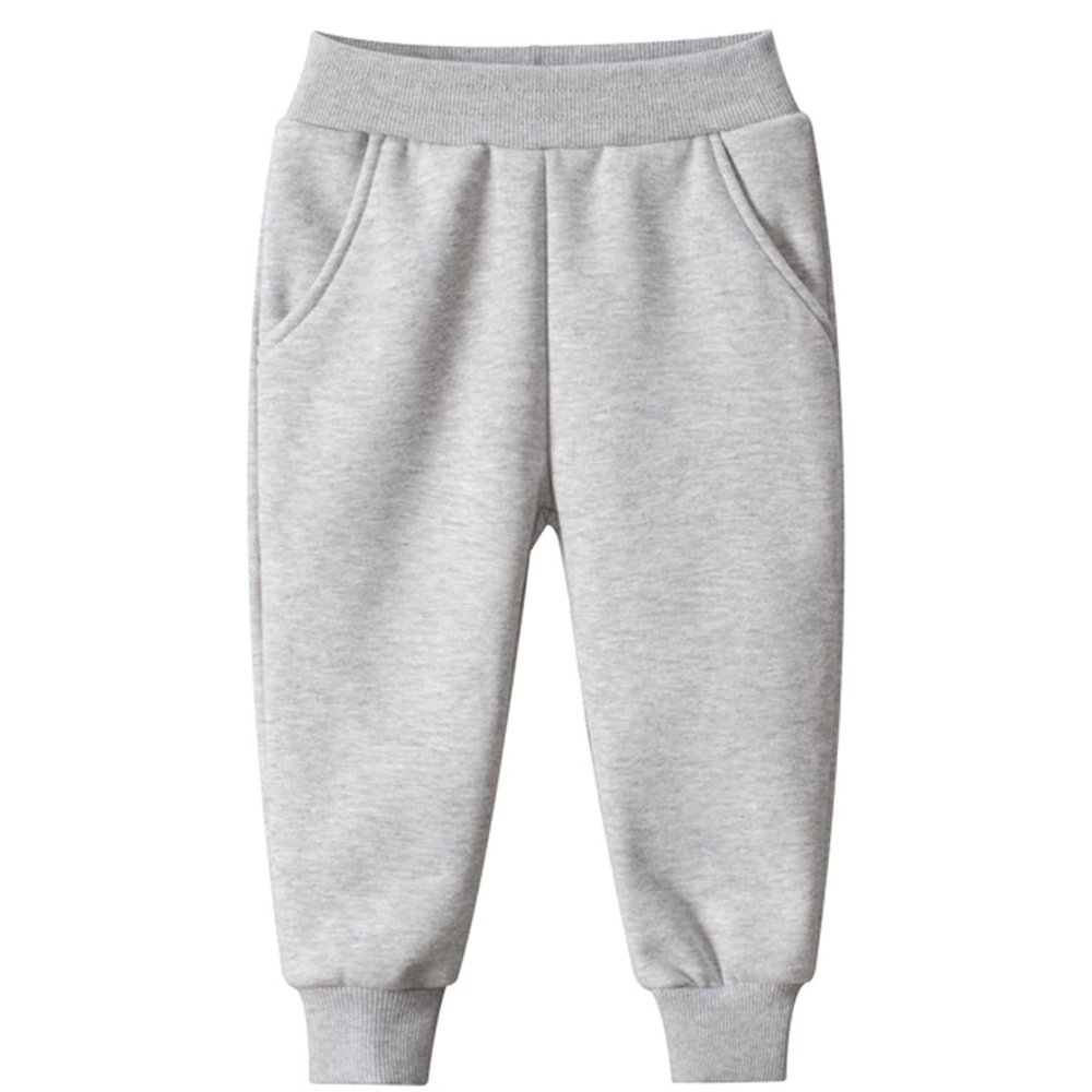 1-9T Kids Boy Girl Winter Cotton Pants Jogger Pants Plush Elastic Sweatpants Active Sport Trousers Bottoms Leggings (Gray,2-3Y,2 Years,3 Years)