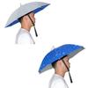 NEW-Vi Umbrella Hat Adult and Kids Folding Cap for Beach Fishing Golf Party Headwear (Silver and Drip Blue 2PCS) view 2