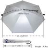 NEW-Vi Umbrella Hat Adult and Kids Folding Cap for Beach Fishing Golf Party Headwear (Silver and Drip Blue 2PCS) view 3