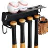 MIUONO Baseball Bat Wall Mount, Baseball Holder and Bat Rack Mount on Wall for Display, Fence Dugout Organizer Heavy Duty Steel for Long Time Usage view 1