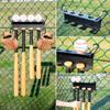 MIUONO Baseball Bat Wall Mount, Baseball Holder and Bat Rack Mount on Wall for Display, Fence Dugout Organizer Heavy Duty Steel for Long Time Usage view 3