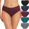 RHYFF Womens Underwear Cotton Hipster Panties Lace Soft Bikini Panty Ladies Stretch Full Briefs 5 Pack S-XL(R6004M-Dark) view 1