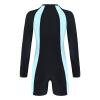 CHICTRY Women Solid Color Long Sleeve Zip Up Shorty Wetsuit UPF 50+ Rashguard Shirts Swimsuit Black&Royal Blue Large view 2
